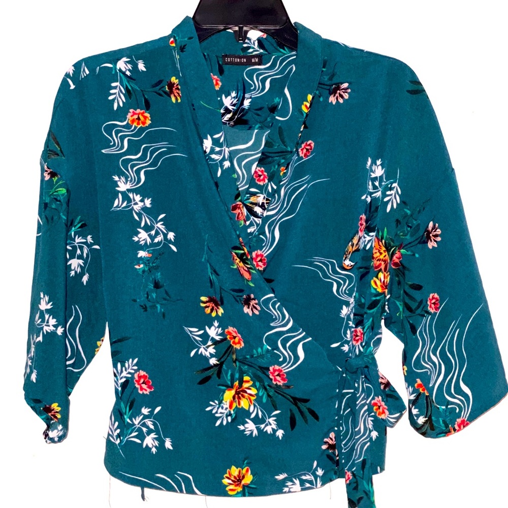 Wrap around floral top